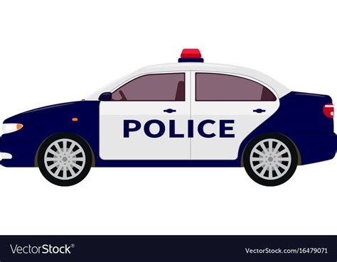 A Cartoon Police Car Vector Image On Vectorstock Car Cartoon Police