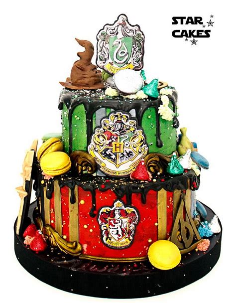 Harry Potter Hogwarts Themed Drip Cake Decorated Cake Cakesdecor