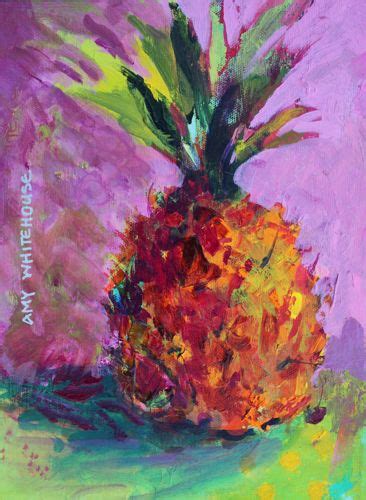 Daily Painters Abstract Gallery Pineapple Acrylic Painting By Arizona