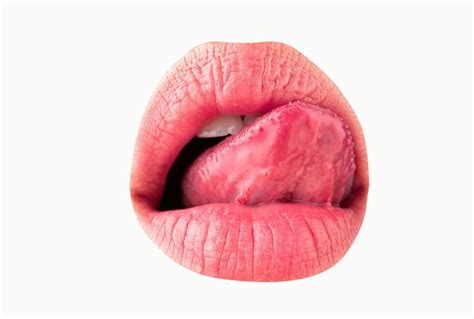 Premium Photo Sensual Lick Macro Tongue Lick Lips Close Up Of Woman