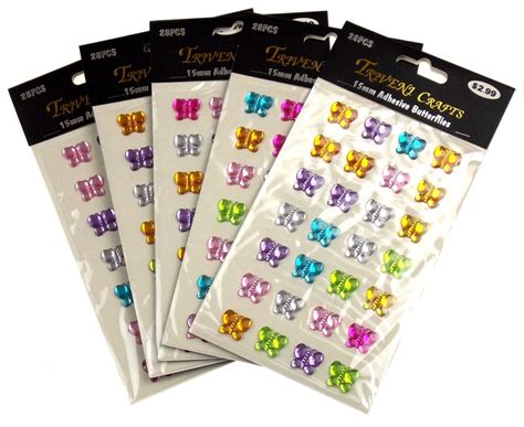 Butterflies Self Adhesive Gems Stick On 15mm 140 Pcs Lot 5 Etsy