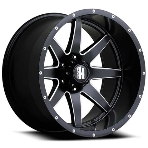 22 Havok Wheels H112 Black Milled Off Road Rims Hvk029 2