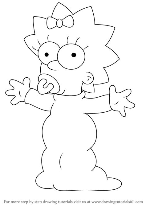 Learn How To Draw Maggie Simpson From The Simpsons The Simpsons Step