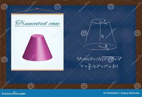 Truncated Cone Geometric Figure And Formulas For Calculating Its