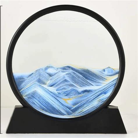 Moving Sand Art Picture Round Glass 3d Deep Sea Sandscape In Etsy