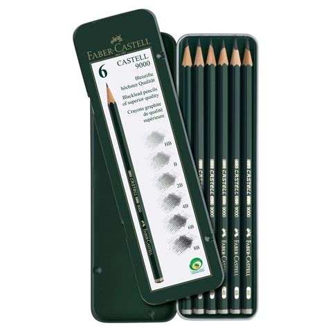 Faber Castell Graphite Pencil 9000 Set Of 6 Tin Anandha Stationery Stores