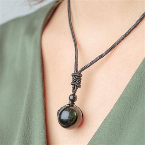 Feng Shui Black Obsidian Stone Necklace Mindfulsouls