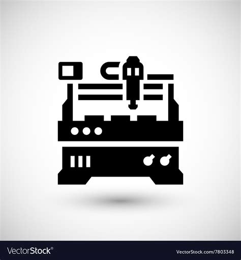 Cnc Milling Machine Icon Royalty Free Vector Image