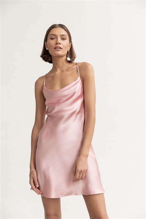 Blush Pink Silk Dress Blush Silk Slip Dress Mini 100 Silk Etsy