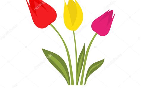 Gambar Kartun Bunga Tulip Vektor 40 Koleksi Gambar