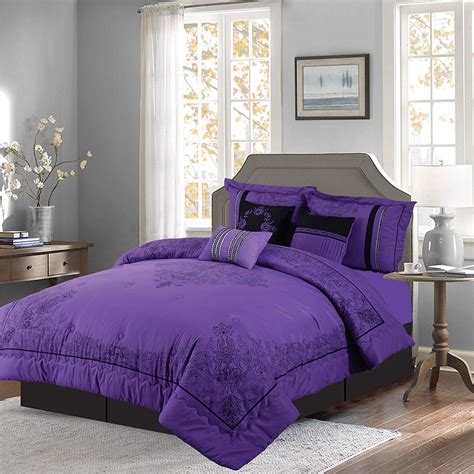 See more ideas about purple bedding, purple bedrooms, purple bedspread. Empire Home Donna 8 Piece Comforter Set Over Sized Bed In ...