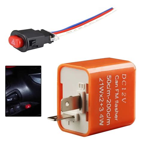 Dc 12v 2 Pin Adjustable Frequency Led Flasher Relay Motorcycle Turn