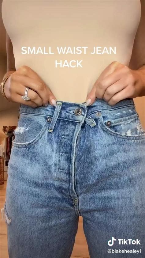 Small Waist Jean Hack Video Denim Hacks Diy Ripped Jeans Diy
