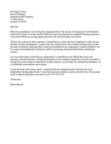 Formal Resignation Letter Sample With Notice Period For Your Needs