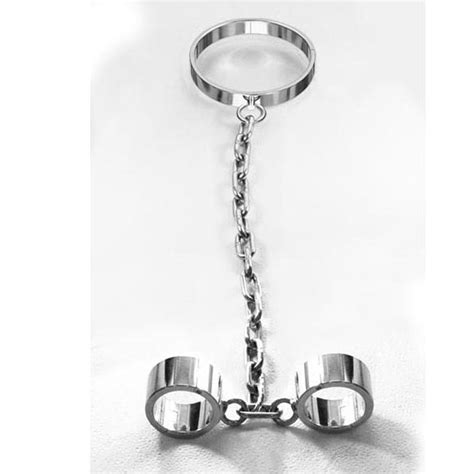 Top Stainless Steel Heavy Type Slave Collar Hand Cuffs Bdsm Bondage Restraints Torture Devices