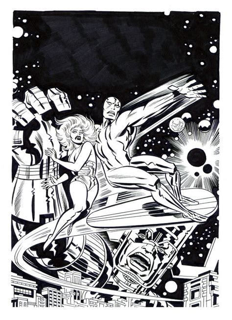 The Silver Surfer 1978 Graphic Novel Cover Recreation Comic Art