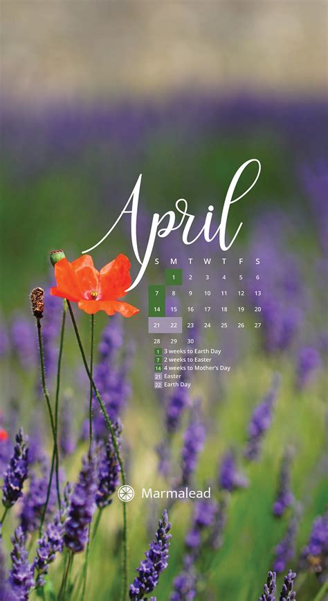 April 2019 Free Desktop Calendarwallpaper From Marmalead