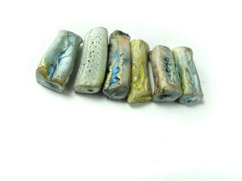 Artisan Ceramic Porcelain And Stoneware Beads Faded Pink Blue Etsy