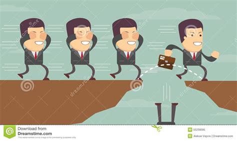 Businessman Jump Through The Gap Stock Vector Illustration Of