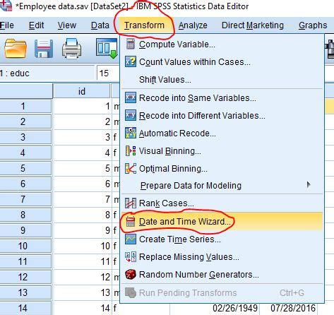 Creating Date Variable And Calculating Between Two Dates In Spss Javascript Calculate Age