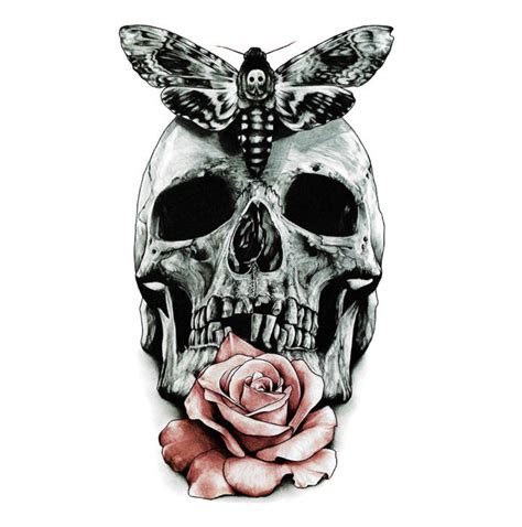 Inkotattoo Temporary Tattoo Skull Rose Butterfly Skull Inkotattoo
