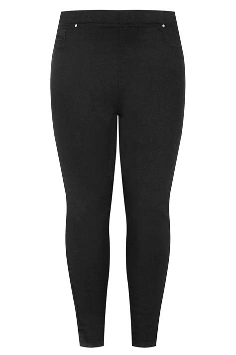 Plus Size Black Pull On Jenny Jeggings Yours Clothing