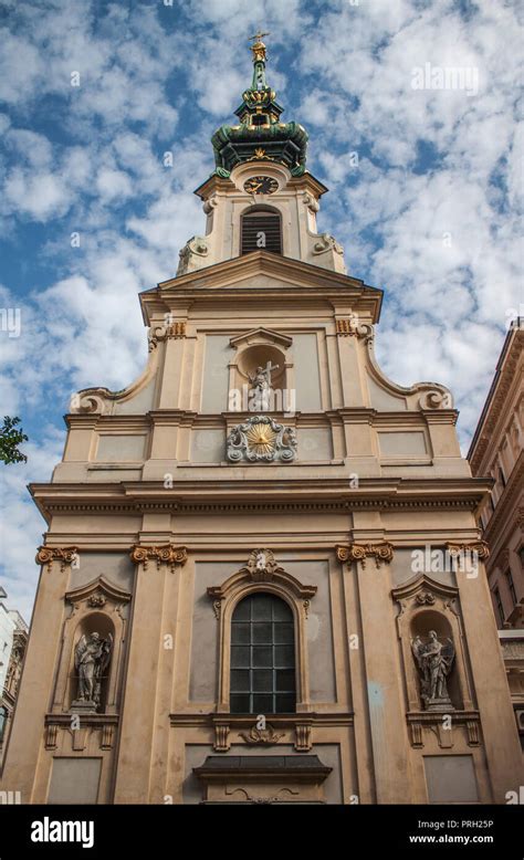 Exterior View Of The Baroque Holy Cross Church Stiftskirche Located