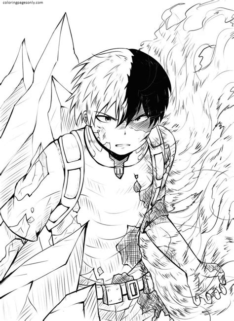 Shoto Todoroki Coloring Pages My Hero Academia Coloring Pages Images