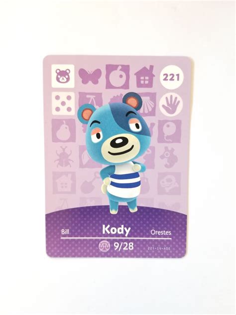 * [animal crossing series 1 pack. Animal Crossing Amiibo Card Kody #221 | Mercari | Animal crossing, Animals, Cards