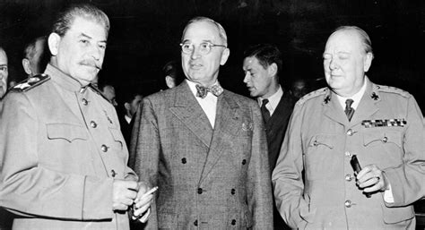 From stettin on the baltic to trieste on the adriatic, an iron curtain has descended. Truman told of successful atomic bomb test, July 17, 1945 ...