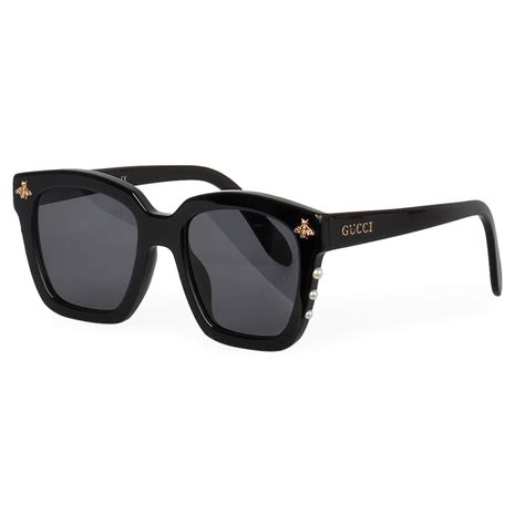 Gucci Pearl Bee Sunglasses Gg 0168 Black Luxity