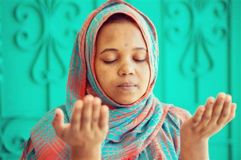 premium photo african muslim girl praying