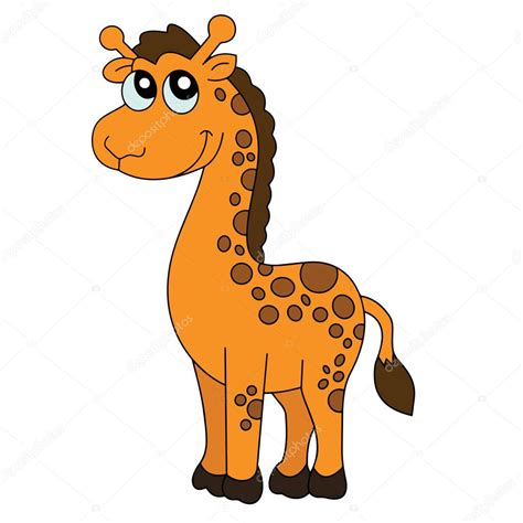 Cute Cartoon Giraffe White Background Childrens Prints