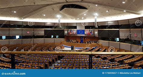 Inside Meeting Room Of European Parliament Building In Brussels