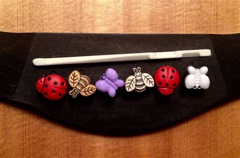 Got Bridge Pins Ebony Bridge Pins With Butterflies Ladybug Reverb