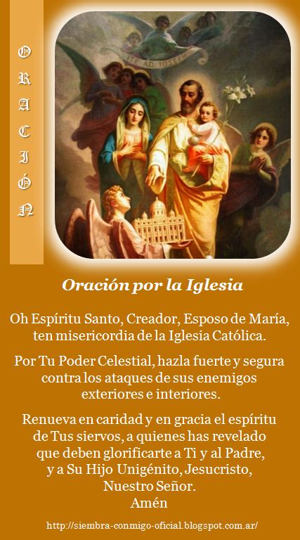 Oración Por La Iglesia Spanish Prayers Catholic Religion Thank You