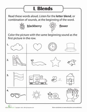 You just have to be aware of them. Consonant Sounds: L Blends | Worksheet | Education.com