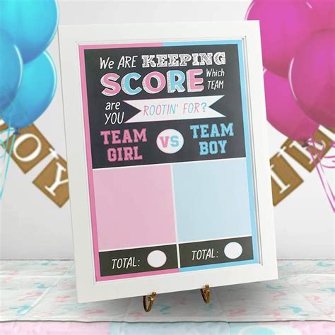 gender reveal poster games and scoreboard gender reveal party decorations gender reveal games