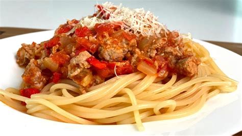 Healthy Turkey Spaghetti Bolognese High Protein Low Calories Youtube