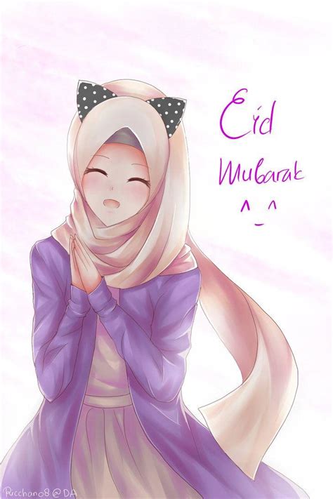Cute Anime Girl In Hijab Smiling Imagesee