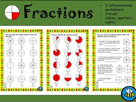 Fractions Halves Quarters And Eights Teaching Resources