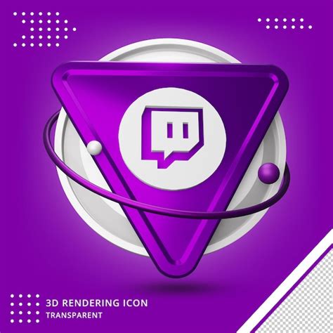 Premium Psd Realistic Twitch 3d Logo In 3d Rendering