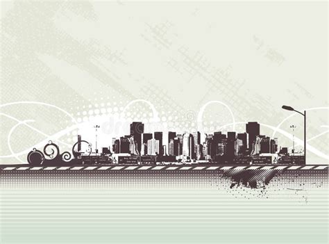 Big City Grunge Styled Urban Background Vector Stock Vector