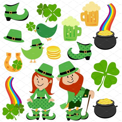 Originally celebrated with religious feasts and services, st. St Patrick's Day Vectors and Clipart ~ Illustrations ...