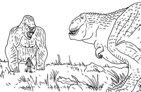 King Kong Vs T Rex Para Colorir Imprimir E Desenhar Colorirme Porn