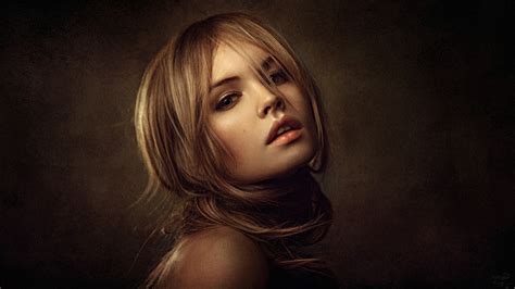 2048x1152 Women Blonde Open Mouth Face Georgy Chernyadyev Anastasia Scheglova Model Portrait