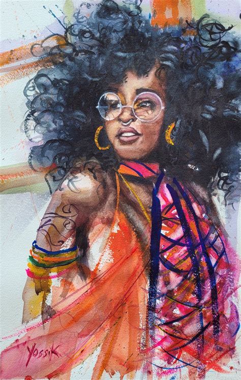 Pretty Woman 2021 Watercolour By Yossi Kotler Acrylic Portrait Painting Pop Art Painting