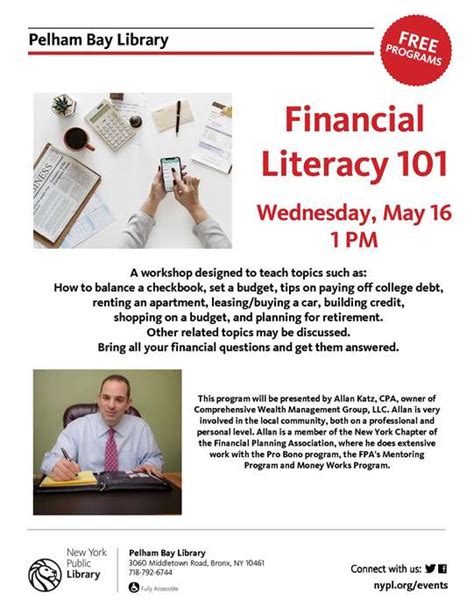 Free Financial Literacy 101 Program At Pelham Bay Library Wed 516 At 1