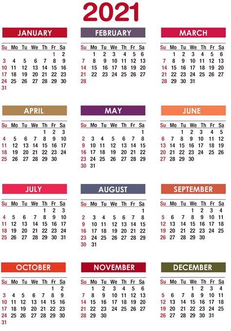 Download 45 Template Kalender 2021 Png Gratis