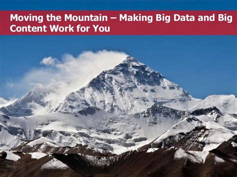 No description, website, or topics provided. Moving the Mountain -- Evanta CIO Presentation on Big Data ...